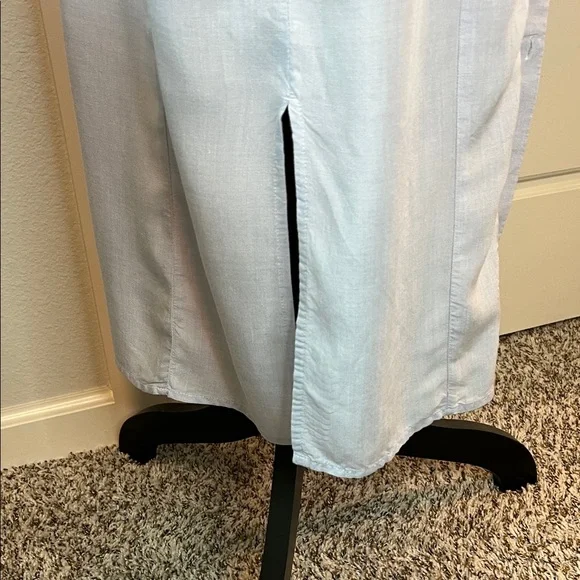 J.Jill Blue and White Embroidered Dress Button Down Pockets Size Medium - Picture 6 of 9